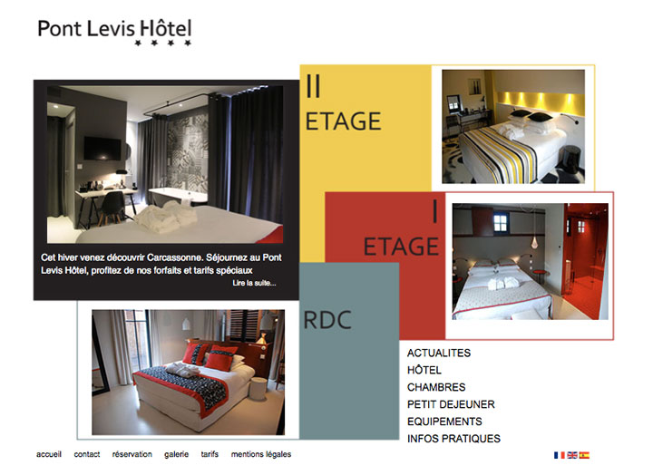 Conception et Ralisation site internet Pont Levis Hotel, hotel, Carcassonne - 2013 - http://www.pontlevishotel.com/
